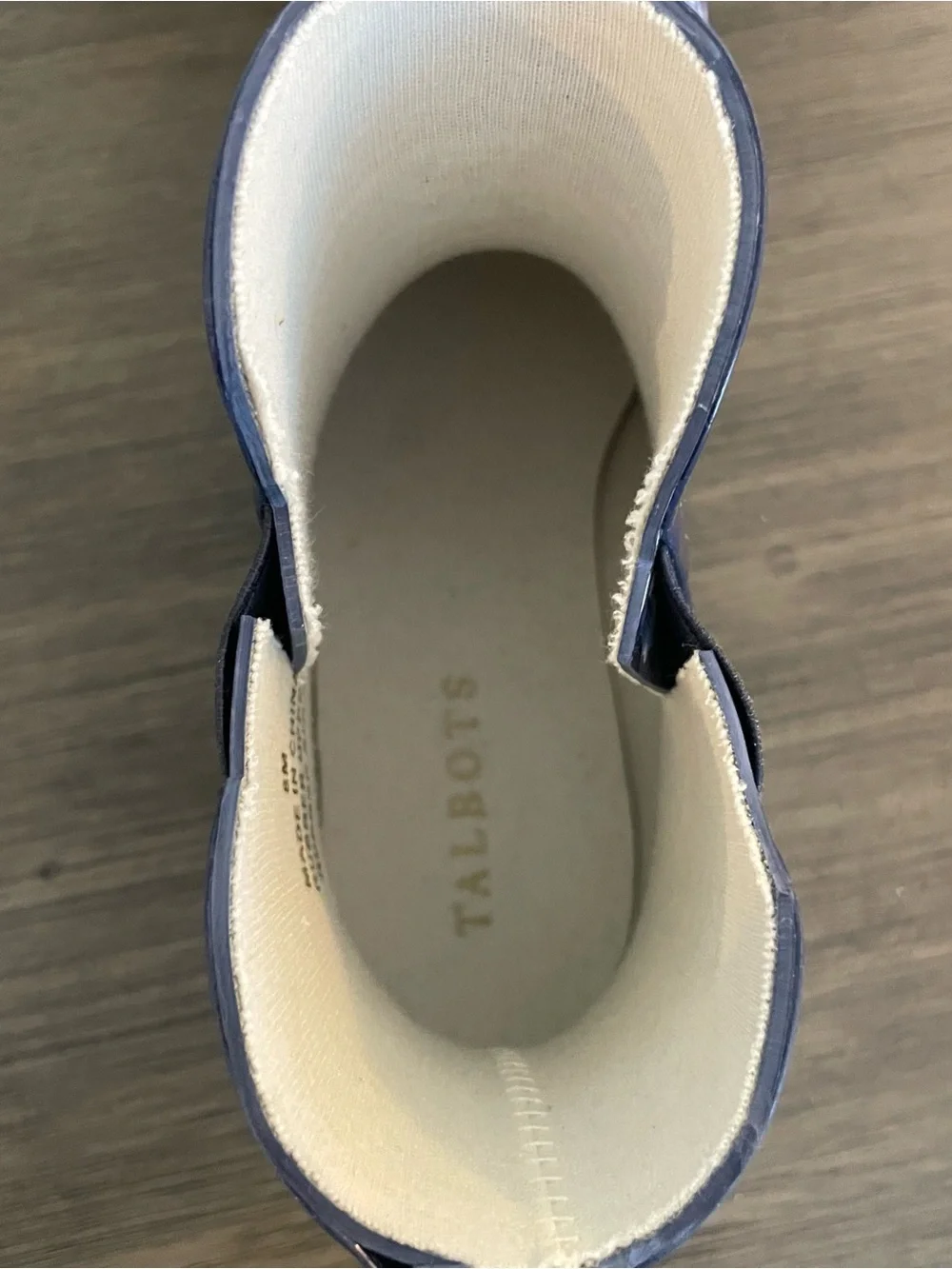 Talbots Blue Floral Waterproof Rubber Chelsea Rain Boots Women’s Size 8M